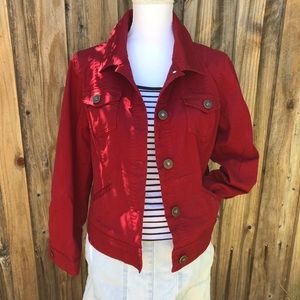 BURGUNDY JACKET, DRESS BARN SIZE L